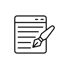 Online novelist outline icons, minimalist vector illustration ,simple transparent graphic element .Isolated on white background