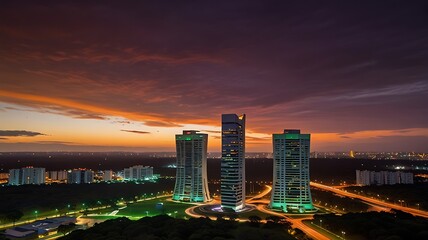 Fototapeta premium HDR Aerial Photography of the Brasília City Skyline
