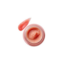 Pink Lip Scrub in Jar with Swatch - Top View