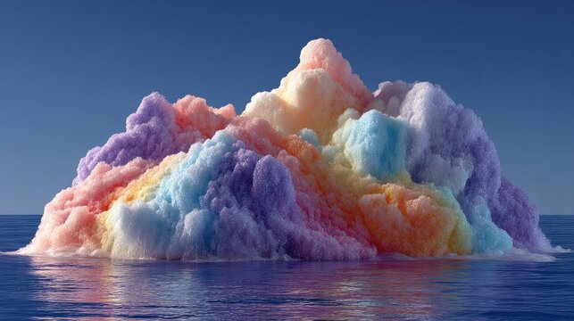 Colorful cloud iceberg floats on a calm sea - Powered by Adobe