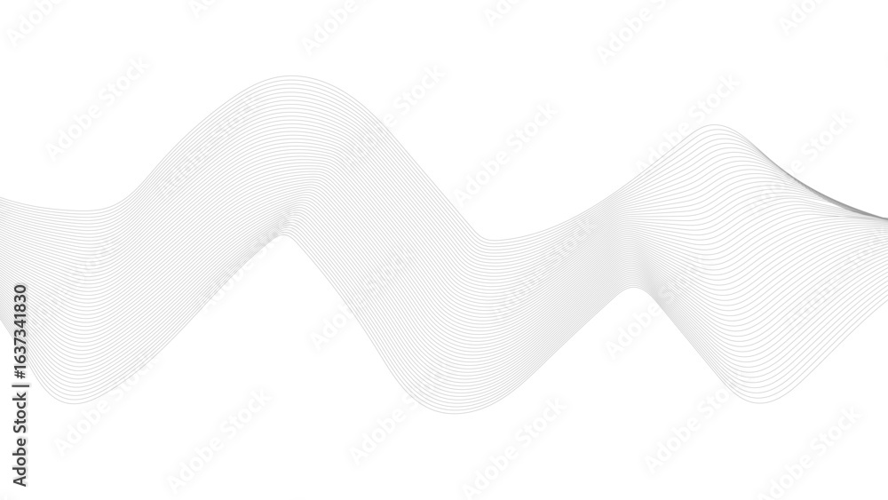 Poster abstract grey wavy lines background. digital frequency track equalizer. abstract frequency sound wav