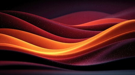 Abstract wavy forms in orange and maroon