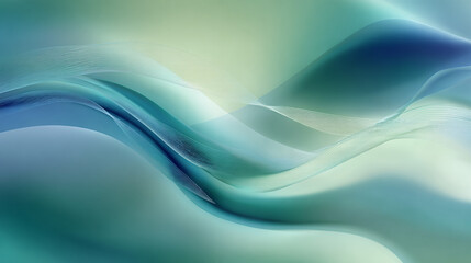Naklejka premium Graceful Flowing Abstract Waves In Teal Blue And Green Colors