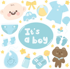 baby boy element vector illustration