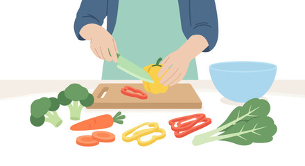 Preparing Healthy Vegetables for a Colorful Meal