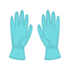 Medical Glove Icon – Flat Design on White Background. Simple and clean vector illustration representing healthcare, hygiene, safety, and protective equipment.