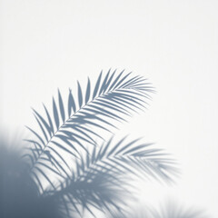 shadow palm leaf in the wind blowing overlay on white wall background wall textures