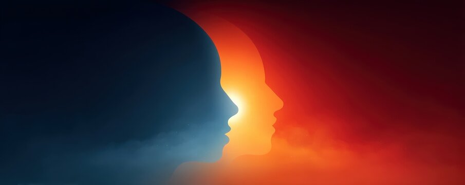 Minimal concept of Planet formed by interlocking human faces, whispering as it orbits sun of emotion, symbolic consciousness, shared experience of all life, surreal planetary unity, abstract humanity