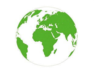 Green globe map of Earth