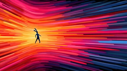 Minimal concept of Rabbit wearing galaxy cloak jumping across time fractures, fantasy surreal speed being, whimsical but deep, symbolic of change, quantum shift in cute but powerful design, copy