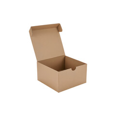 Open Cardboard Box for Packaging, Shipping Deliveries, and Unboxing Product Concepts