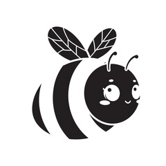 silhouette image of a bee with a transparent background