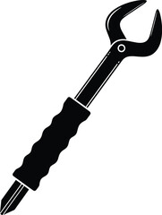 Obraz premium Black silhouette of adjustable pliers, a versatile hand tool used for gripping, tightening and loosening objects, for easy integration into designs