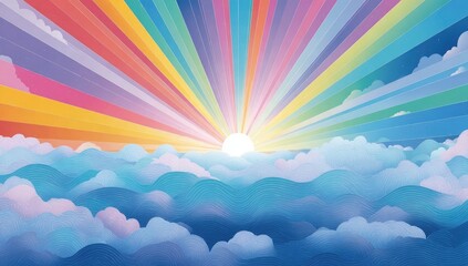 Colorful sunrise over a cloud landscape