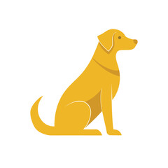 Cartoon labrador retriever dog vector icon.