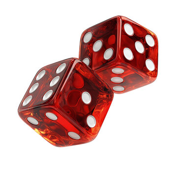 two red dice isolated on transparent background Remove png, Clipping Path, pen tool