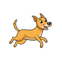 Vector of dog running character on white background.