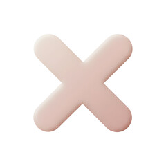Obraz premium Large 3D Pink Cross Icon for Error, Cancel, or Close Action in User Interface and Design Elements