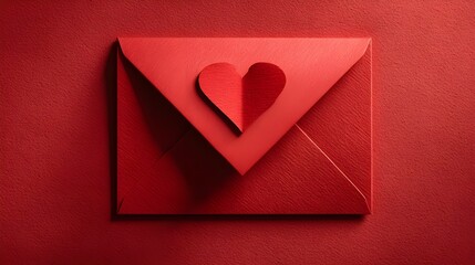 Ruby red sealed love letter box in perspective for romantic vintage inspired stationery visuals