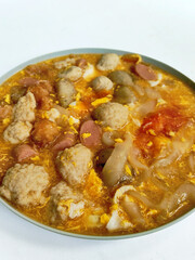 Traditional Indonesian Seblak, Spicy Cracker and Noodle Dish