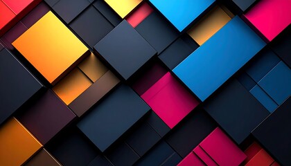 Fototapeta premium Abstract Geometric Pattern of Interlocking Colorful Squares
