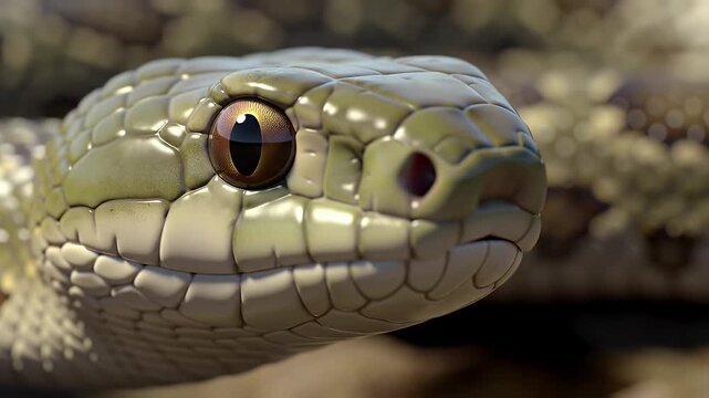 Detailed Close Up of Scrub Python Head Showing Scales and Eye a Simalia Amethistina Native To Australia Wildlife Featuring Exotic Reptilian Texture and Patterns with Natural Lighting and Smooth