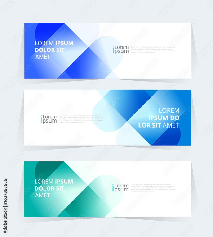 Wall mural geometric banner design with vector presentation template.