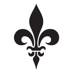black and gold fleur de lis symbol on white background for luxury design and decor