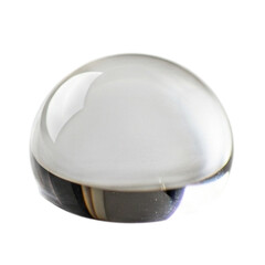 Clear glass sphere lens isolated on transparent background