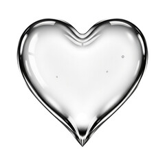 Shiny metallic heart shape isolated on transparent background