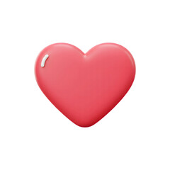 3D red heart icon for love, romance, and Valentine&rsquo;s Day design projects
