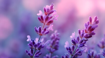 Fototapeta premium Close-up of vibrant lavender blossoms in soft focus.