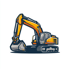 Naklejka premium Excavator Logo Template Isolated on White Background