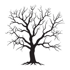 Obraz premium dry tree vector illustrations isolated on white