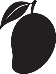 Mango fruit silhouette, perfect for tropical designs, fresh themes, healthy lifestyle, and creative artwork.