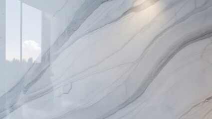 Obraz premium Polished white marble with soft gray veins and gentle light reflection – luxurious modern photoreal texture