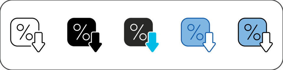 Decline Icon Pack Multistyle Illustration