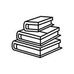 Education books line art vector illustration, education concept. book set line art