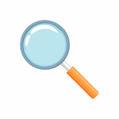 Isolated magnifying glass vector illustration. A simple loupe icon representing the concept of search, discovery, and detailed analysis