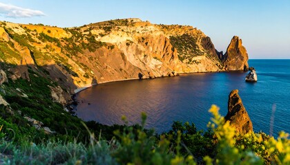 Coastal Mountain Range at Sunset