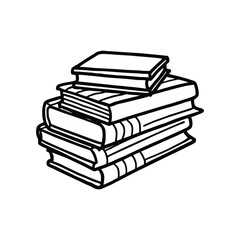 Education books line art vector illustration, education concept. book set line art