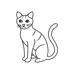 Abstract Cat Outline Minimal Art, Cat line art vector, Cute Cat Outline Vector Design