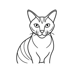 Abstract Cat Outline Minimal Art, Cat line art vector, Cute Cat Outline Vector Design