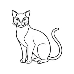 Abstract Cat Outline Minimal Art, Cat line art vector, Cute Cat Outline Vector Design