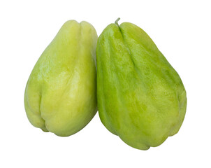 fresh green chayote isolated on white