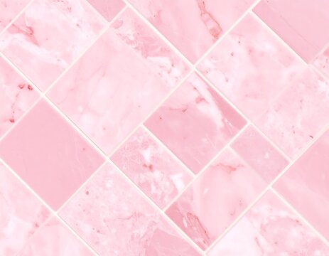 Pink rectangular tiles arranged in a diagonal pattern, each with a subtle marble effect