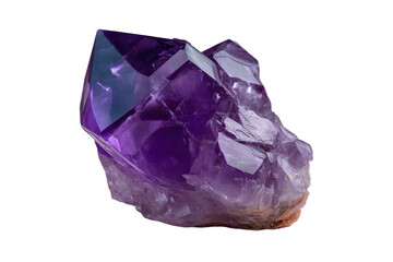 Fototapeta premium Beautiful purple amethyst crystal on transparent background