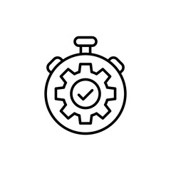 Time optimization outline icons, minimalist vector illustration ,simple transparent graphic element .Isolated on white background