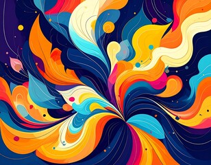 Fototapeta premium Vibrant Abstract Shapes Background 