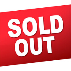 Diagonal &ldquo;Sold Out&rdquo; Banner Overlay, High Quality, isolated on transparent background png